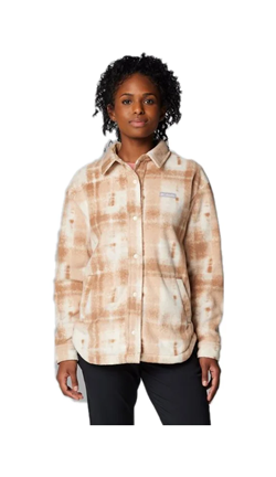 GIACCA CAMICIA IN PILE BENTON SPRINGS BEIGE BIANCA